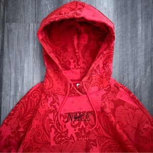 Nike Vibrant Red Patterned Hoodie